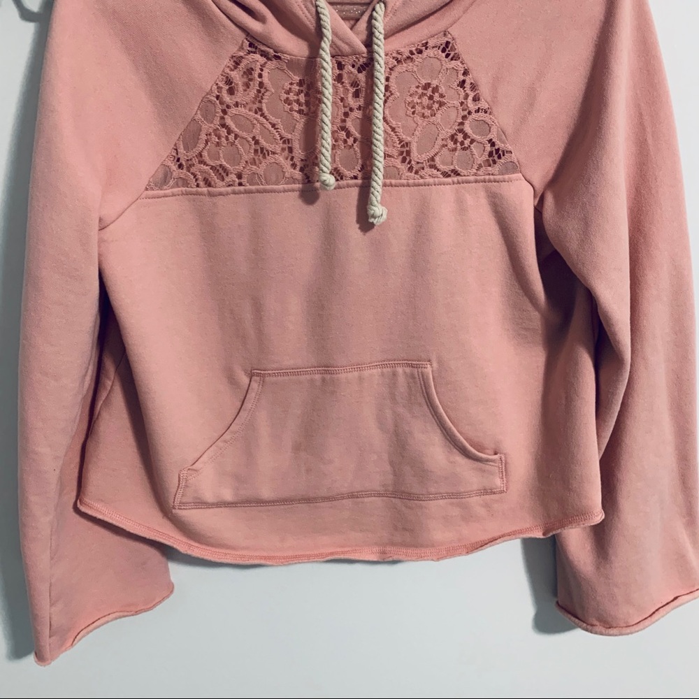 American Rag Pink Cropped Hooded Sweatshirt - Picture 4 of 6